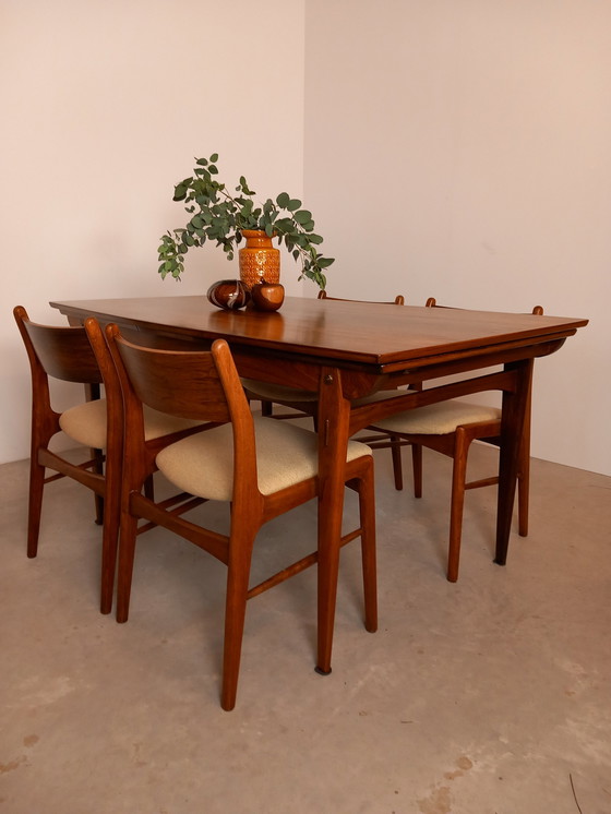 Image 1 of 6x Palissander Eetkamerstoelen Mid-Century Deens Design