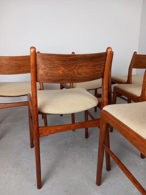 Image 1 of 6x Palissander Eetkamerstoelen Mid-Century Deens Design