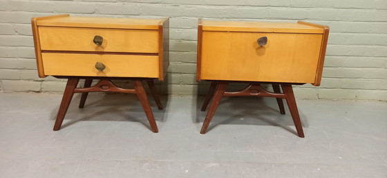 Image 1 of Set van 2 vintage nachtkastjes