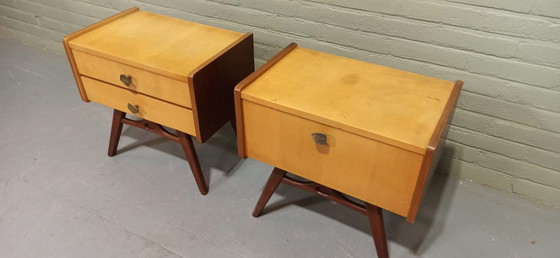 Image 1 of Set van 2 vintage nachtkastjes