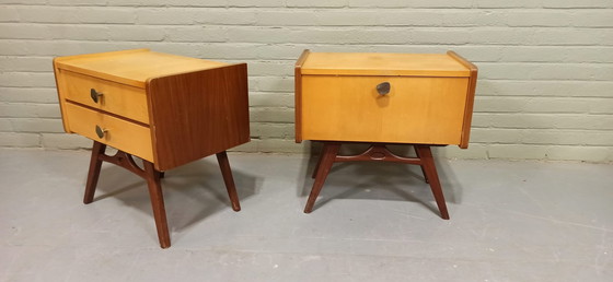 Image 1 of Set van 2 vintage nachtkastjes