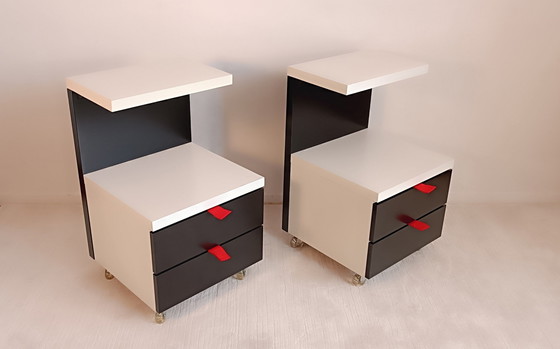 Image 1 of 2 Prachtige Ikea 1980's Collector nachtkastjes in de Ettore Sottsass stijl