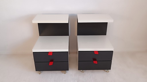 2 Prachtige Ikea 1980's Collector nachtkastjes in de Ettore Sottsass stijl