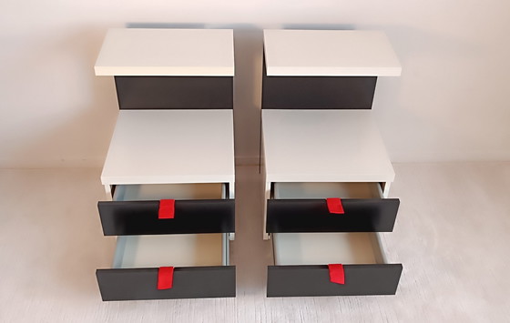 Image 1 of 2 Prachtige Ikea 1980's Collector nachtkastjes in de Ettore Sottsass stijl