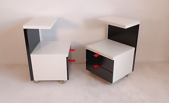 Image 1 of 2 Prachtige Ikea 1980's Collector nachtkastjes in de Ettore Sottsass stijl