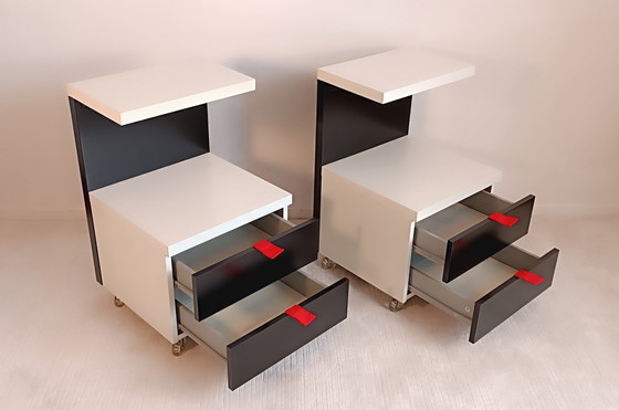 Image 1 of 2 Prachtige Ikea 1980's Collector nachtkastjes in de Ettore Sottsass stijl