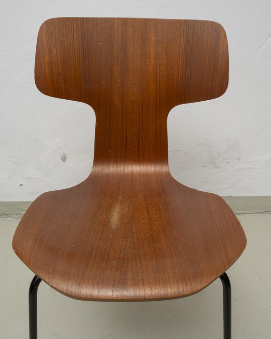 Image 1 of 6x Fritz Hansen Hammer Stoel Arne Jacobsen