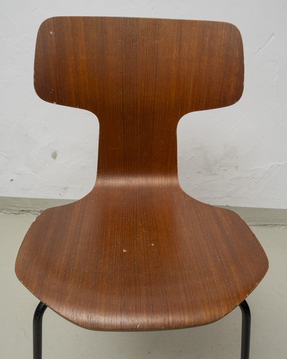 Image 1 of 6x Fritz Hansen Hammer Stoel Arne Jacobsen