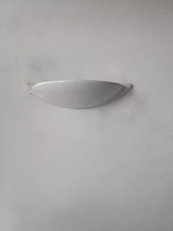 Image 1 of Vintage wandlamp, wit porselein, Frankrijk 1960
