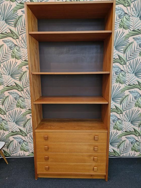 Image 1 of Vintage Deens Design Boekenkast Met Lades