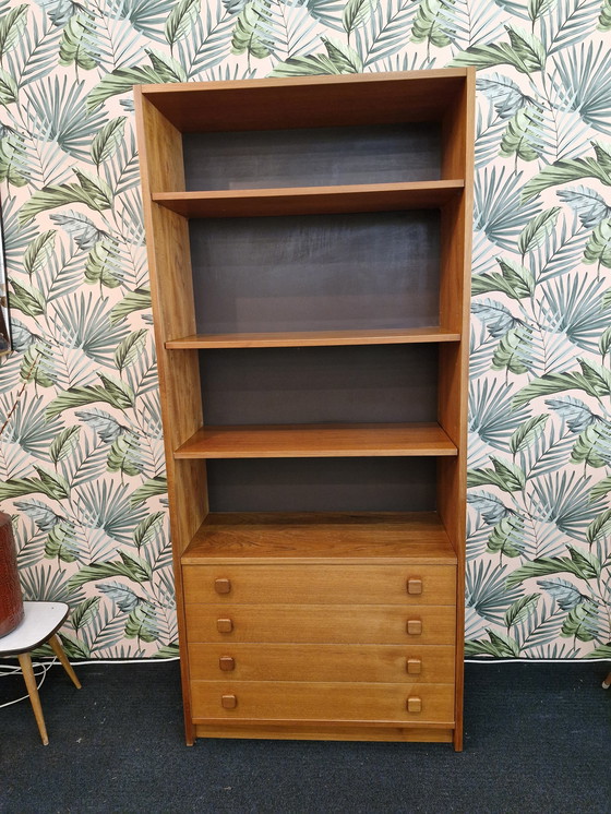 Image 1 of Vintage Deens Design Boekenkast Met Lades