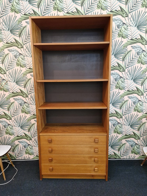 Image 1 of Vintage Deens Design Boekenkast Met Lades