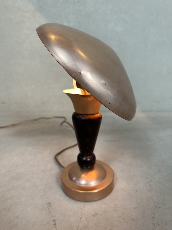 Image 1 of Art deco mushroom tafellamp - messing