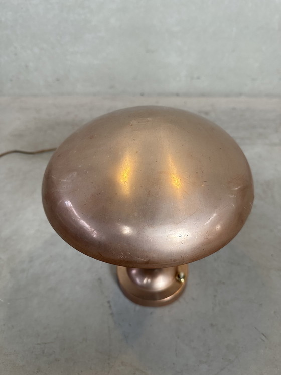 Image 1 of Art deco mushroom tafellamp - messing