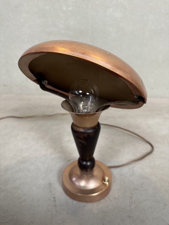 Image 1 of Art deco mushroom tafellamp - messing