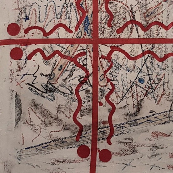 Image 1 of Vintage abstract schilderij van Johan Desimpele, 1949