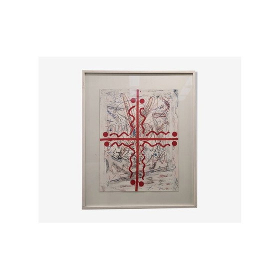 Image 1 of Vintage abstract schilderij van Johan Desimpele, 1949