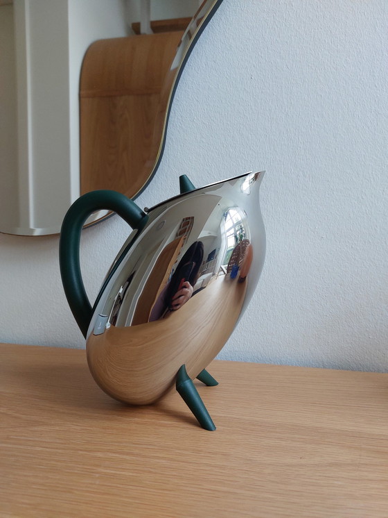 Image 1 of Alessi Pengiun theepot roestvrij staal zilver vintage