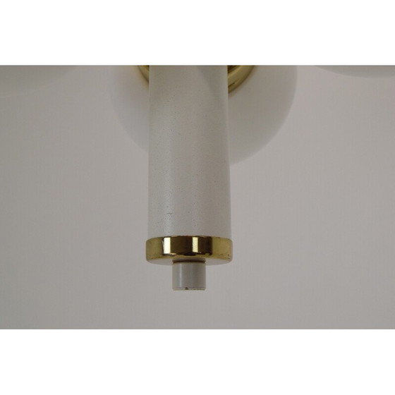 Image 1 of Vintage kroonluchter van metaal, messing en glas door Instala Decin, Tsjecho-Slowakije 1970