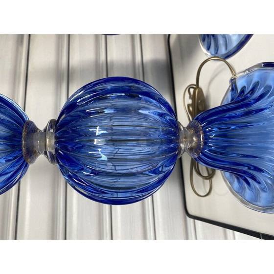Image 1 of Paar vintage Murano glazen lampen van Toso, 1980