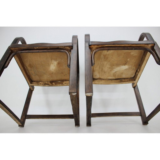 Paar vintage Tatra beukenhouten fauteuils, Tsjecho-Slowakije 1950