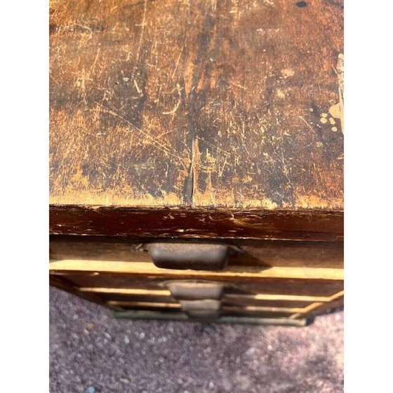 Image 1 of Vintage handwerkkast met 4 lades en schelpvormige handgrepen