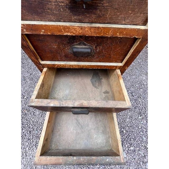 Image 1 of Vintage handwerkkast met 4 lades en schelpvormige handgrepen