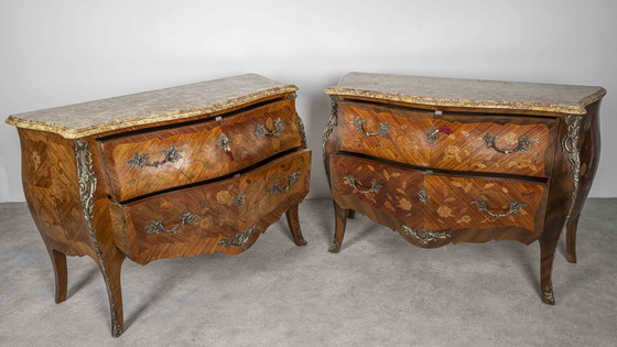 Image 1 of 2x Franse Commodes Louis Xv