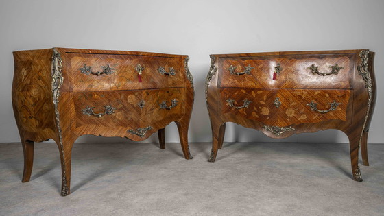 Image 1 of 2x Franse Commodes Louis Xv