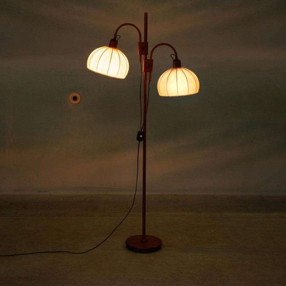 Image 1 of Deens design 60s vloer/booglamp teak Domus, arch floor lamp