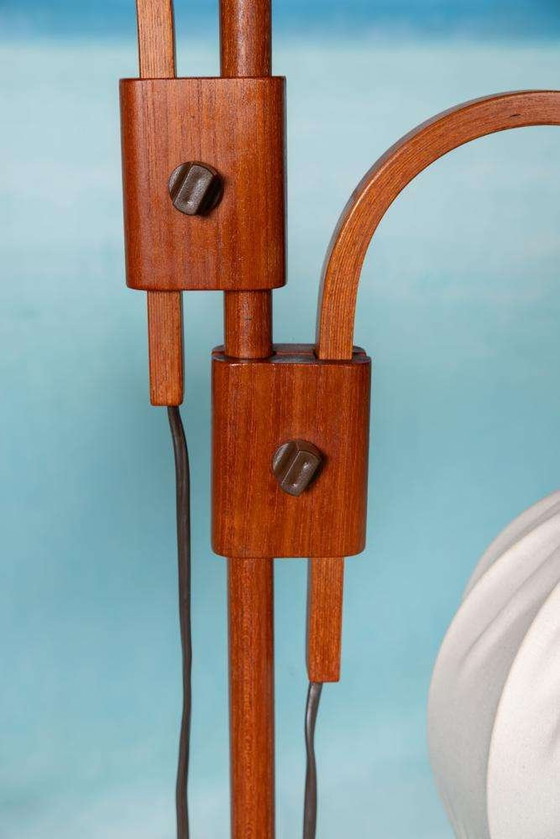 Image 1 of Deens design 60s vloer/booglamp teak Domus, arch floor lamp