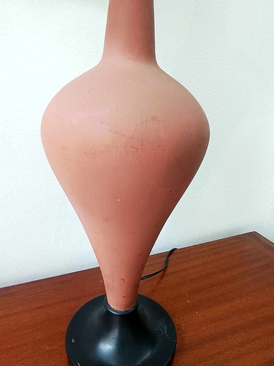 Image 1 of Grote Vintage Tribal Terracotta Lamp en Lampenkap