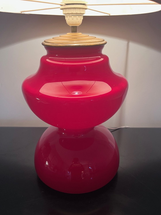 Image 1 of Vloerlamp glas en messing 1970