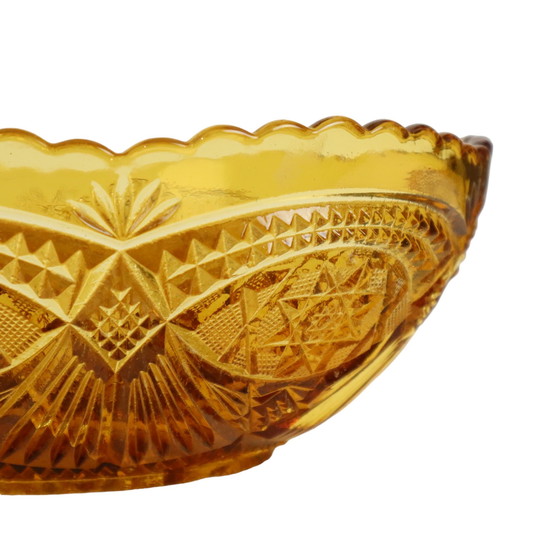 Image 1 of Vintage Art Deco Fruitschaal Amber 