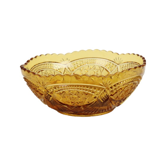 Image 1 of Vintage Art Deco Fruitschaal Amber 