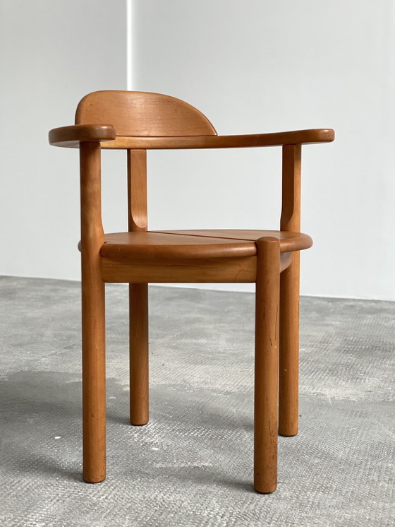 Image 1 of 6X Rainer Daumiller design elzenhouten eetkamerstoelen, Denemarken 1980