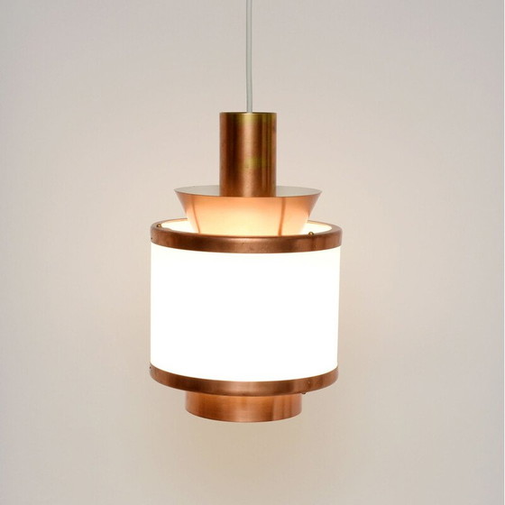 Image 1 of Vintage koperen hanglamp, Denemarken 1970