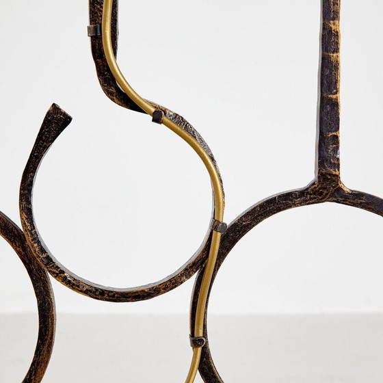 Image 1 of Vintage smeedijzeren vloerlamp met kap, Italië 1960