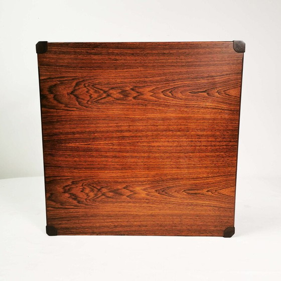 Image 1 of Vintage vierkante salontafel in rozenhout, Denemarken 1960