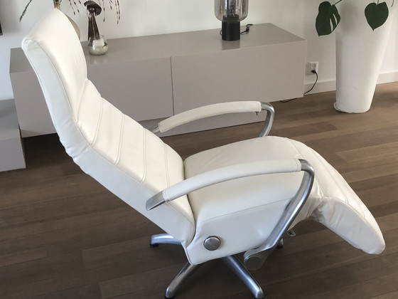 Image 1 of Montel relax fauteuil van wit leer