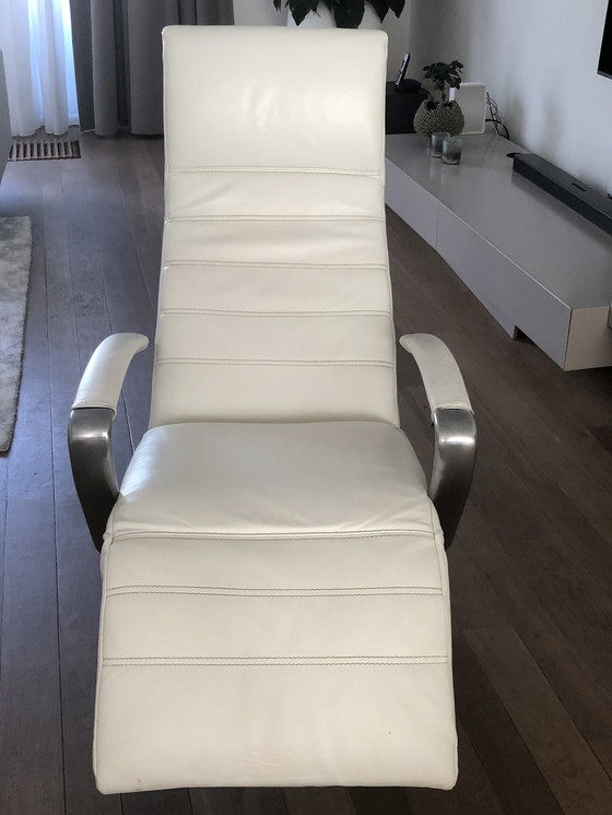 Image 1 of Montel relax fauteuil van wit leer