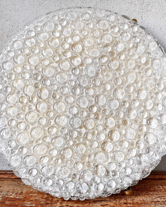 Image 1 of Vintage ice glass plafondlamp