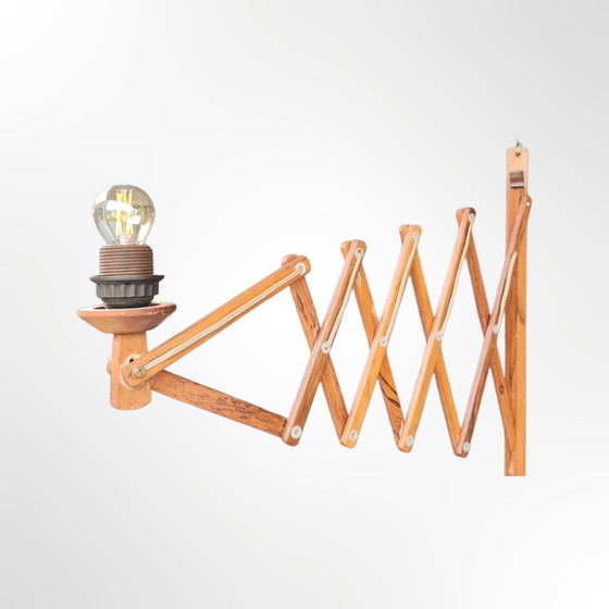 Image 1 of MidCentury Teakhouten Schaarlamp