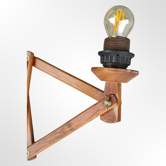 Image 1 of MidCentury Teakhouten Schaarlamp