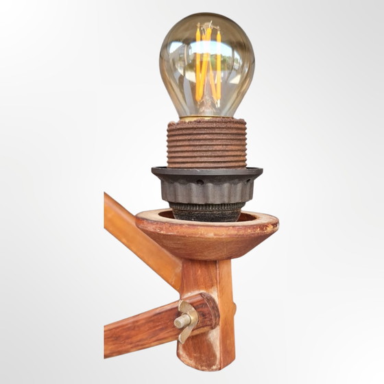 Image 1 of MidCentury Teakhouten Schaarlamp