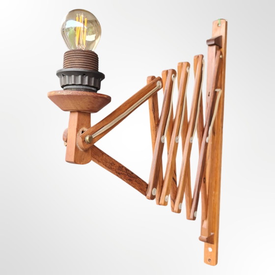 Image 1 of MidCentury Teakhouten Schaarlamp