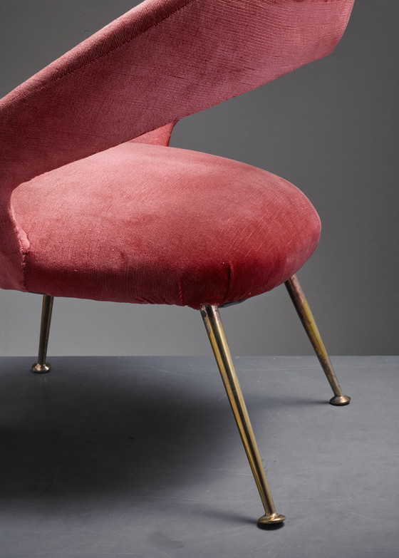 Image 1 of Vintage Italiaanse fluwelen stoel