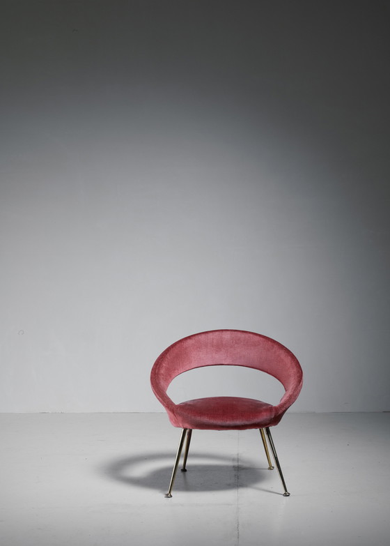 Image 1 of Vintage Italiaanse fluwelen stoel