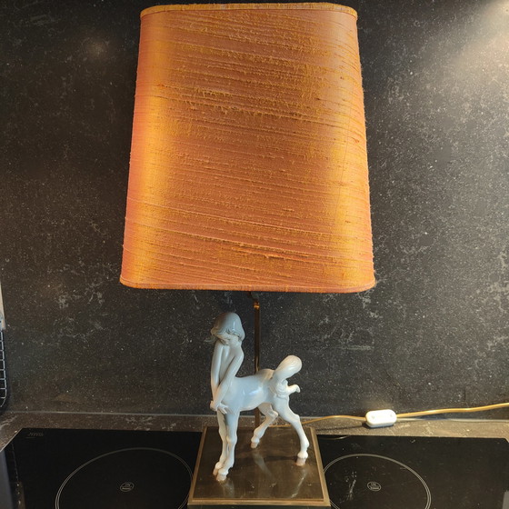 Image 1 of Lladro Porselein CENTAUR GIRL Glanslamp