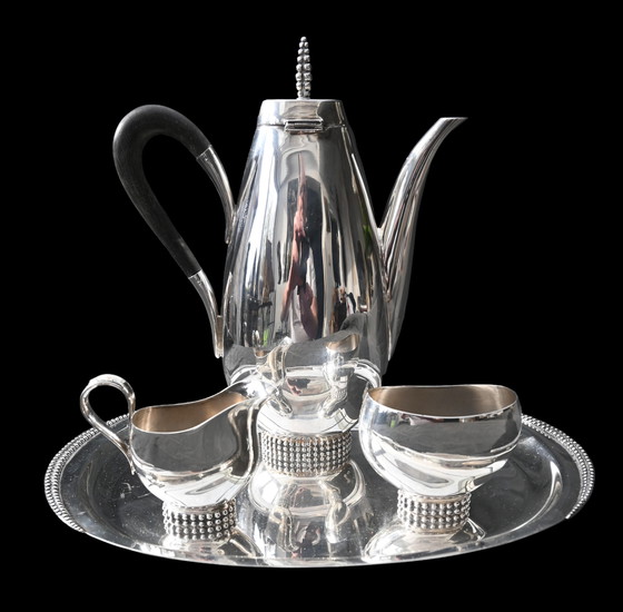 Image 1 of Jakob Grimminger Art Deco zilveren Thee-/Koffieservies